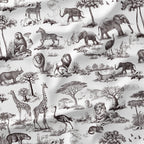 Africa Brown Toile De Jouy Fabric