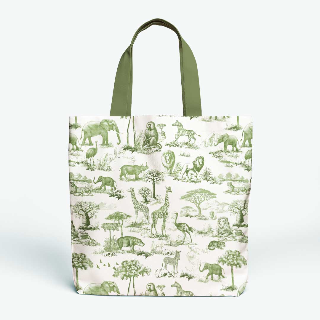 Africa Khaki Toile De Jouy Fabric