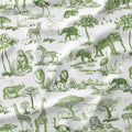 Africa Khaki Toile De Jouy Fabric