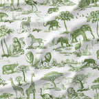 Africa Khaki Toile De Jouy Fabric
