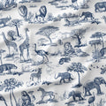 Africa Navy Toile De Jouy Fabric