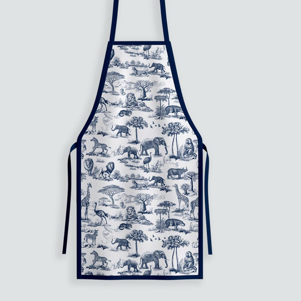 Africa Navy Toile De Jouy Fabric