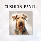 CUSHION Panel Airedale Terrier Dog CP-1134
