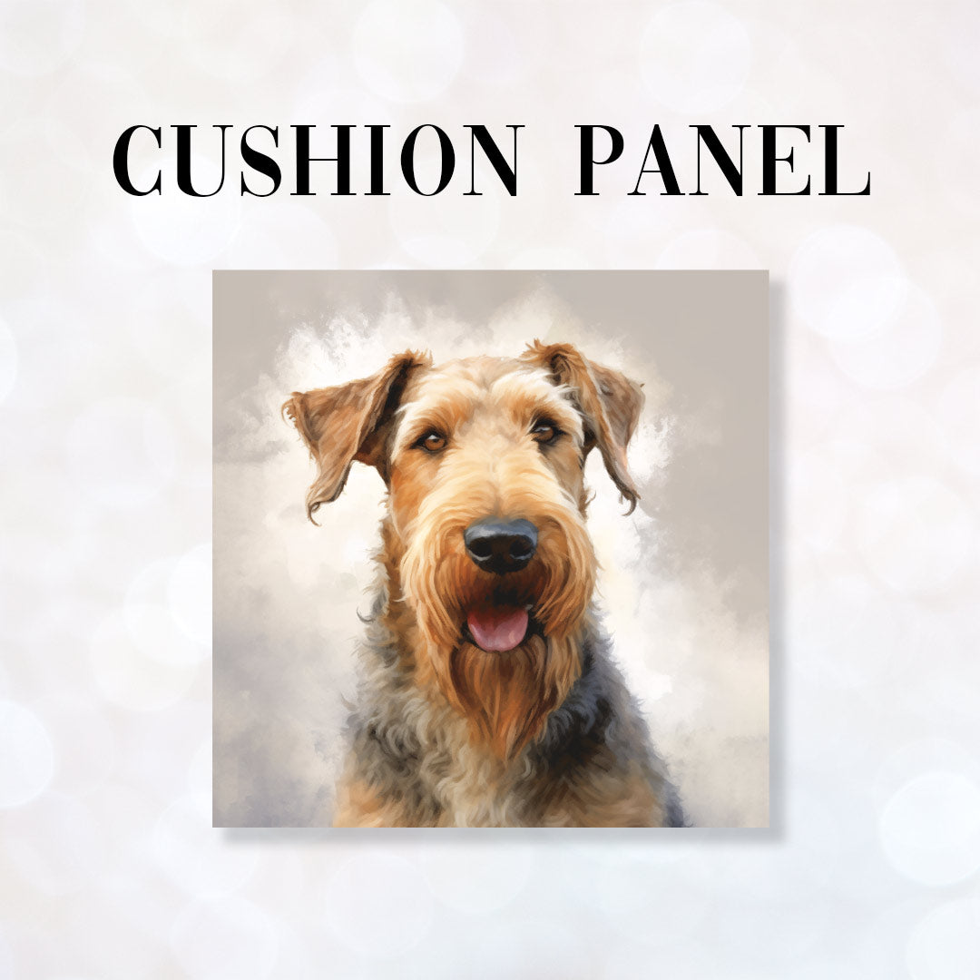 CUSHION Panel Airedale Terrier Dog CP-1134