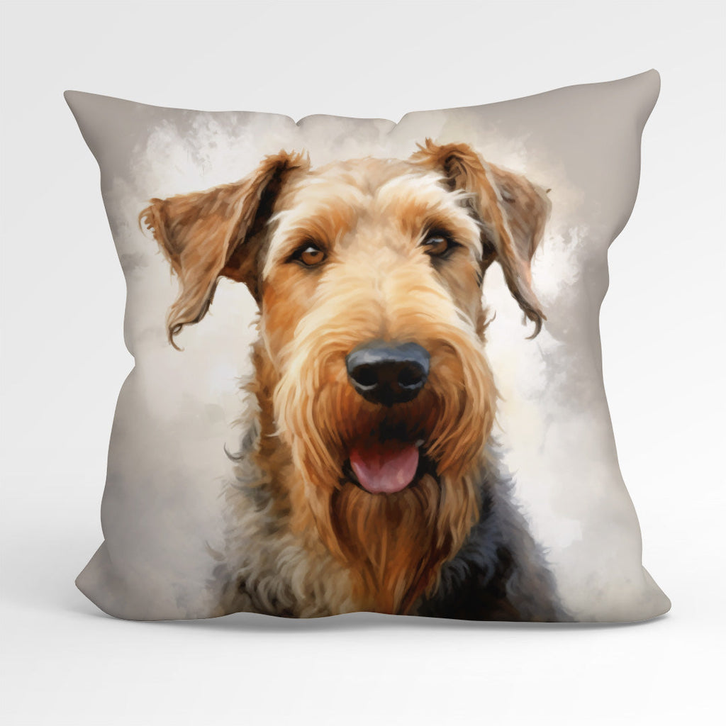 CUSHION Panel Airedale Terrier Dog CP-1134