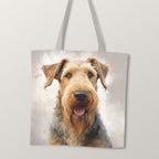 TOTE Airedale Terrier Dog Fabric Bag Panel