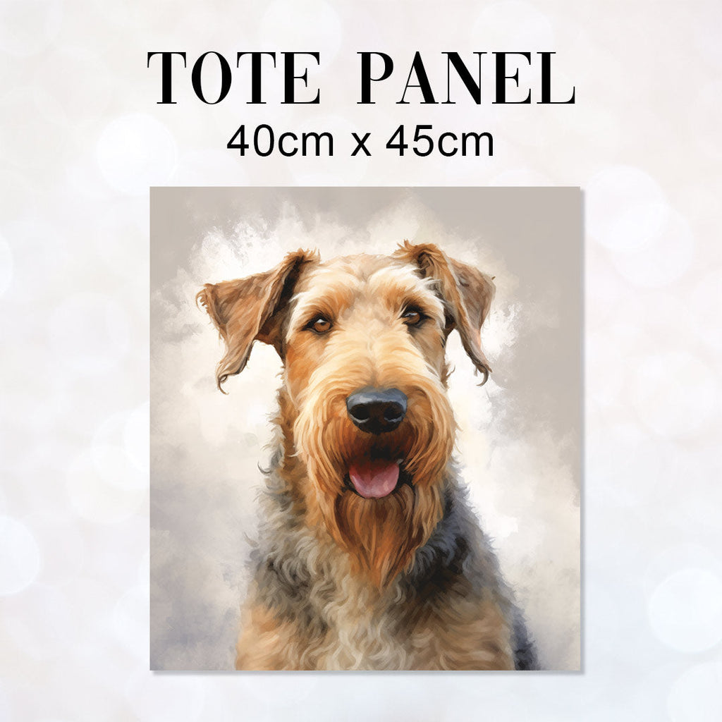 TOTE Airedale Terrier Dog Fabric Bag Panel