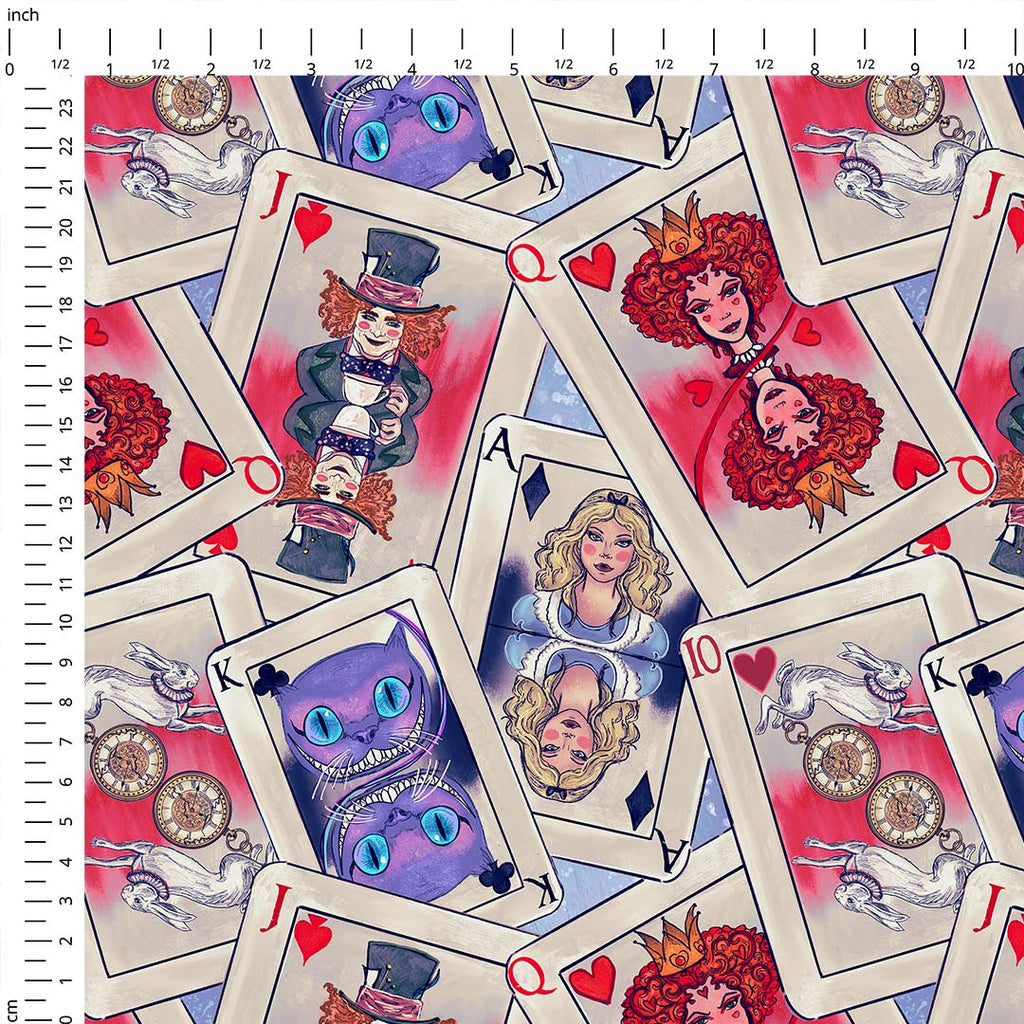 Alice in Wonderland Cards Fabric