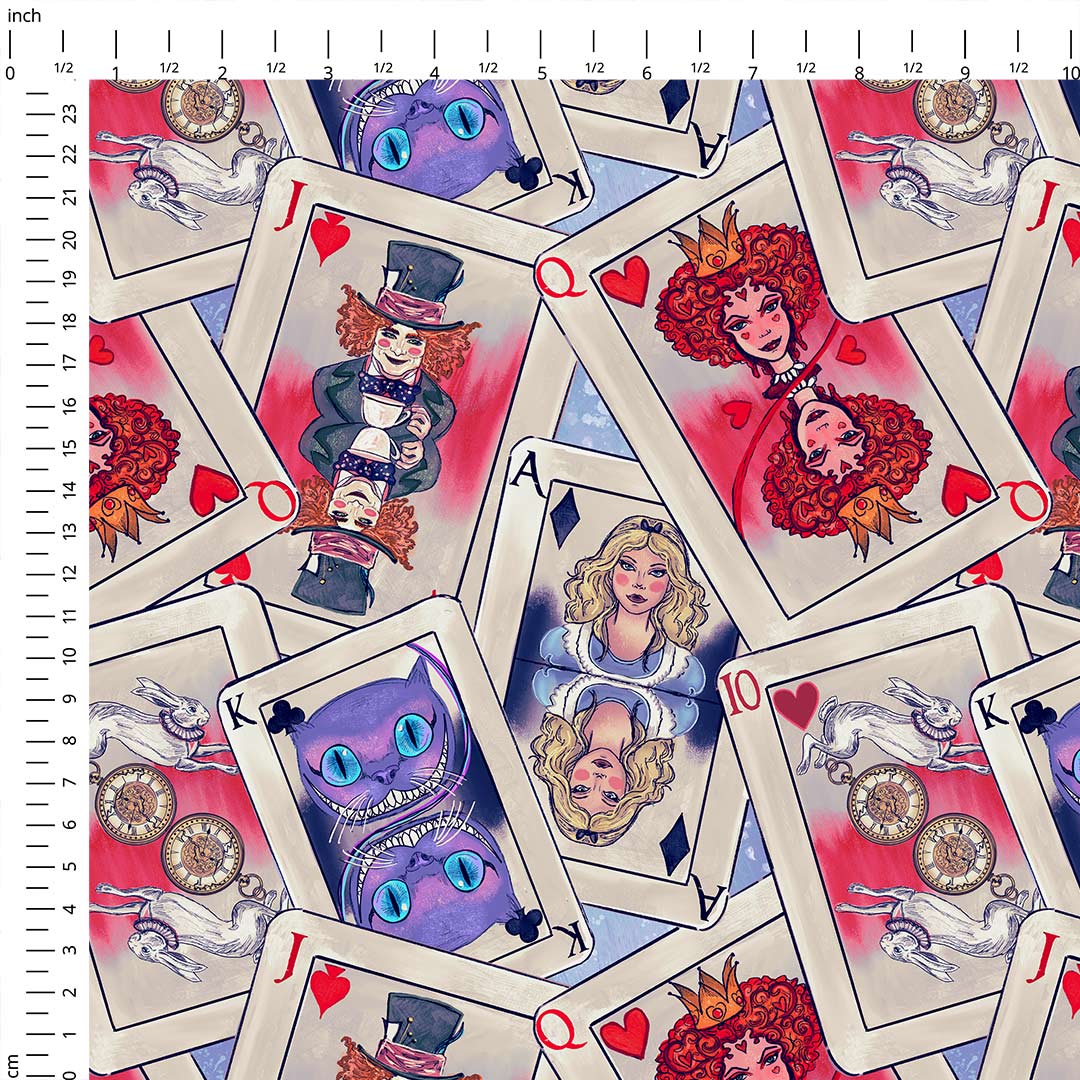 Alice in Wonderland Cards Fabric