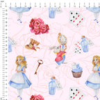 Alice in Wonderland Pink Fabric