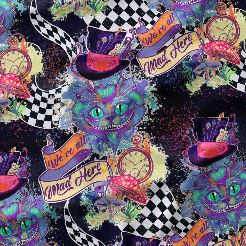 Alice in Wonderland - We Are All Mad Here - Fabric