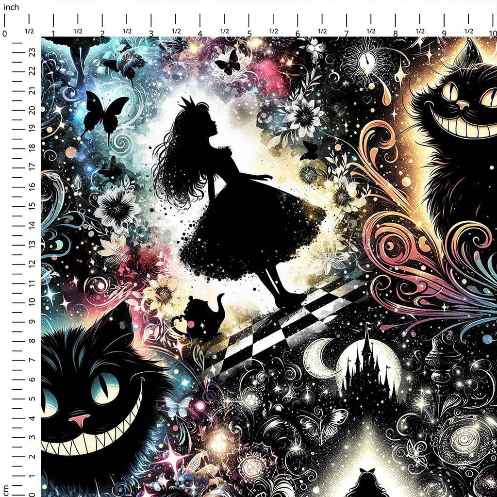 Alice In Wonderland Noir Fabric