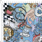 Alice in Wonderland Pastel Blue Fabric