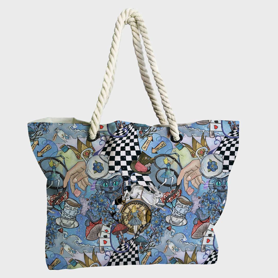 Alice in Wonderland Pastel Blue Fabric