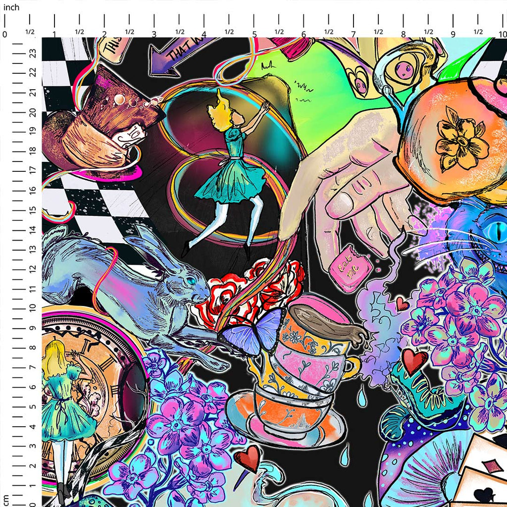 Alice in Wonderland Trippy Fabric