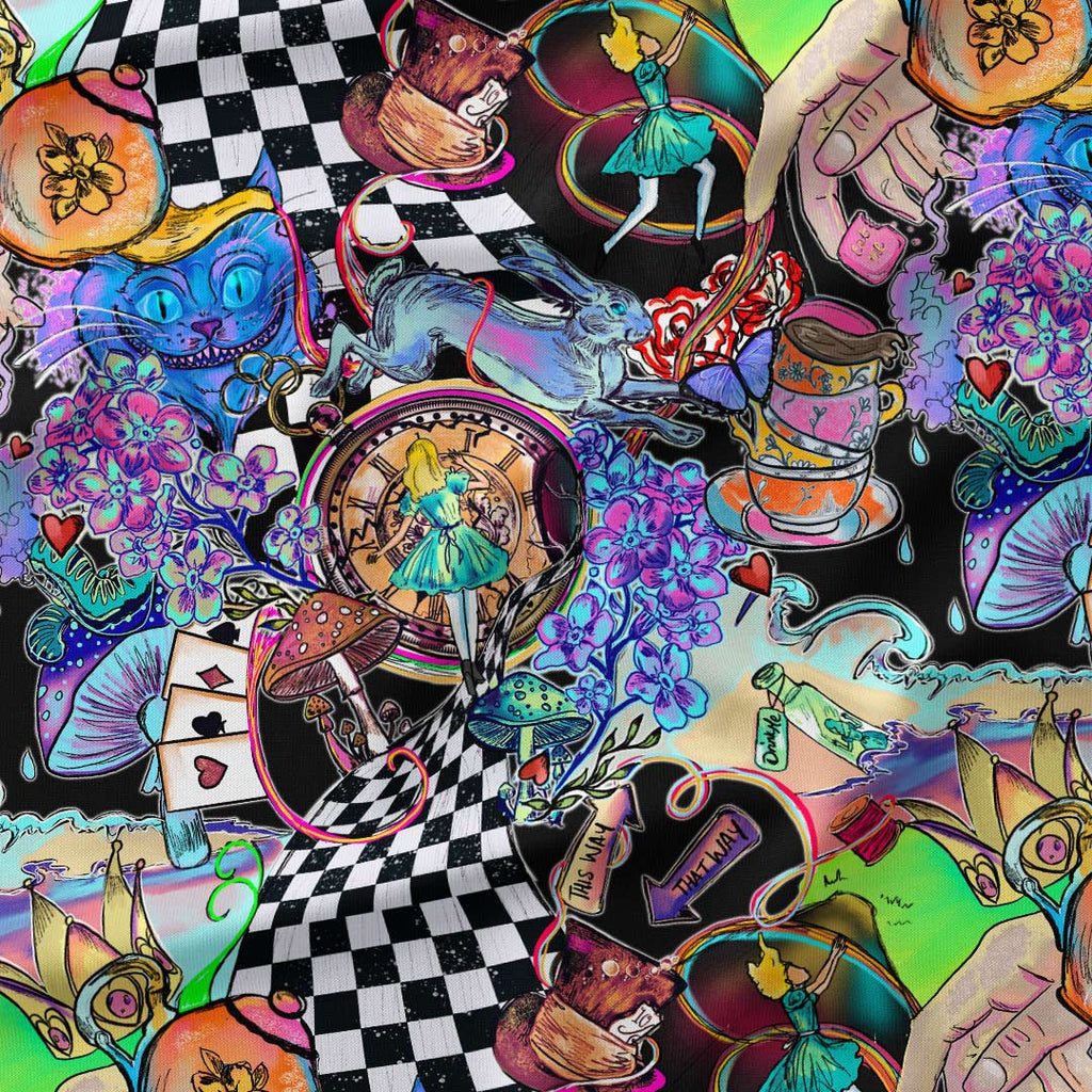 Alice in Wonderland Trippy Fabric
