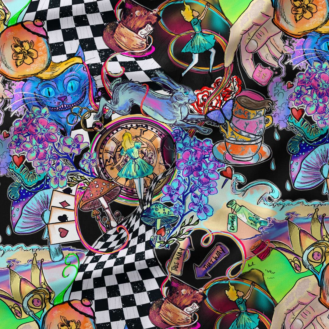 Alice in Wonderland Trippy Fabric