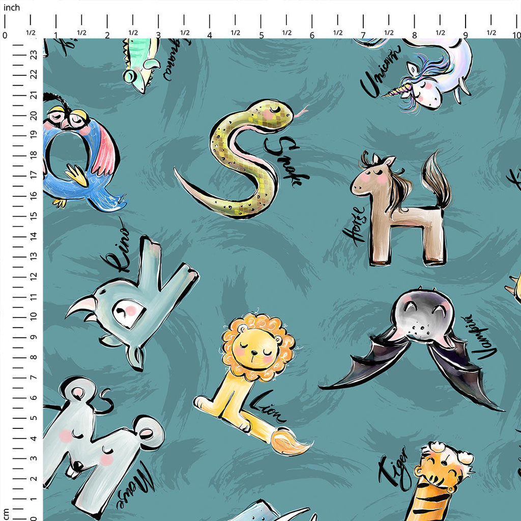 Animal Alphabet Fabric