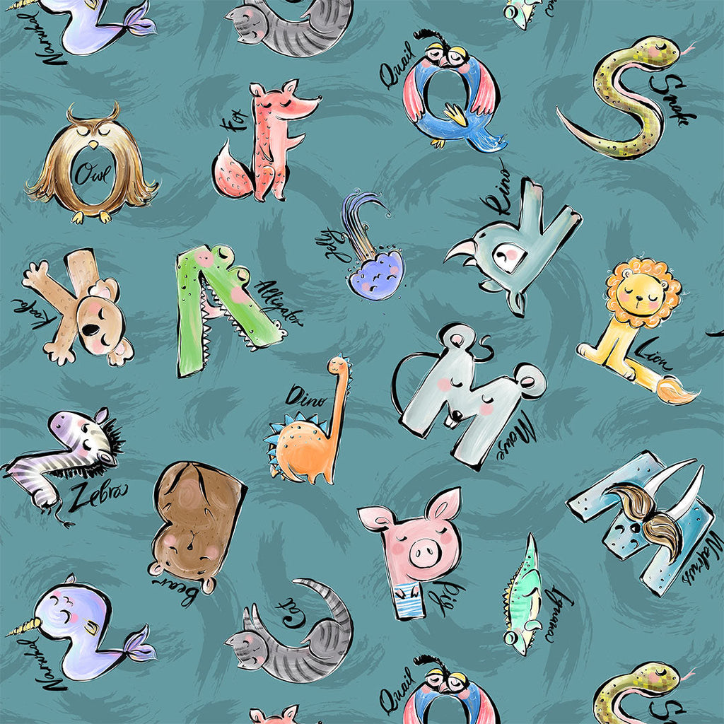 Animal Alphabet Fabric