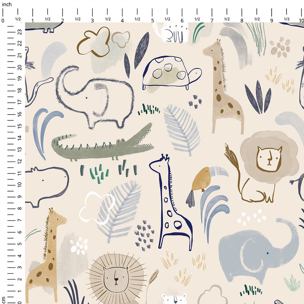 Animal Doodle Fabric