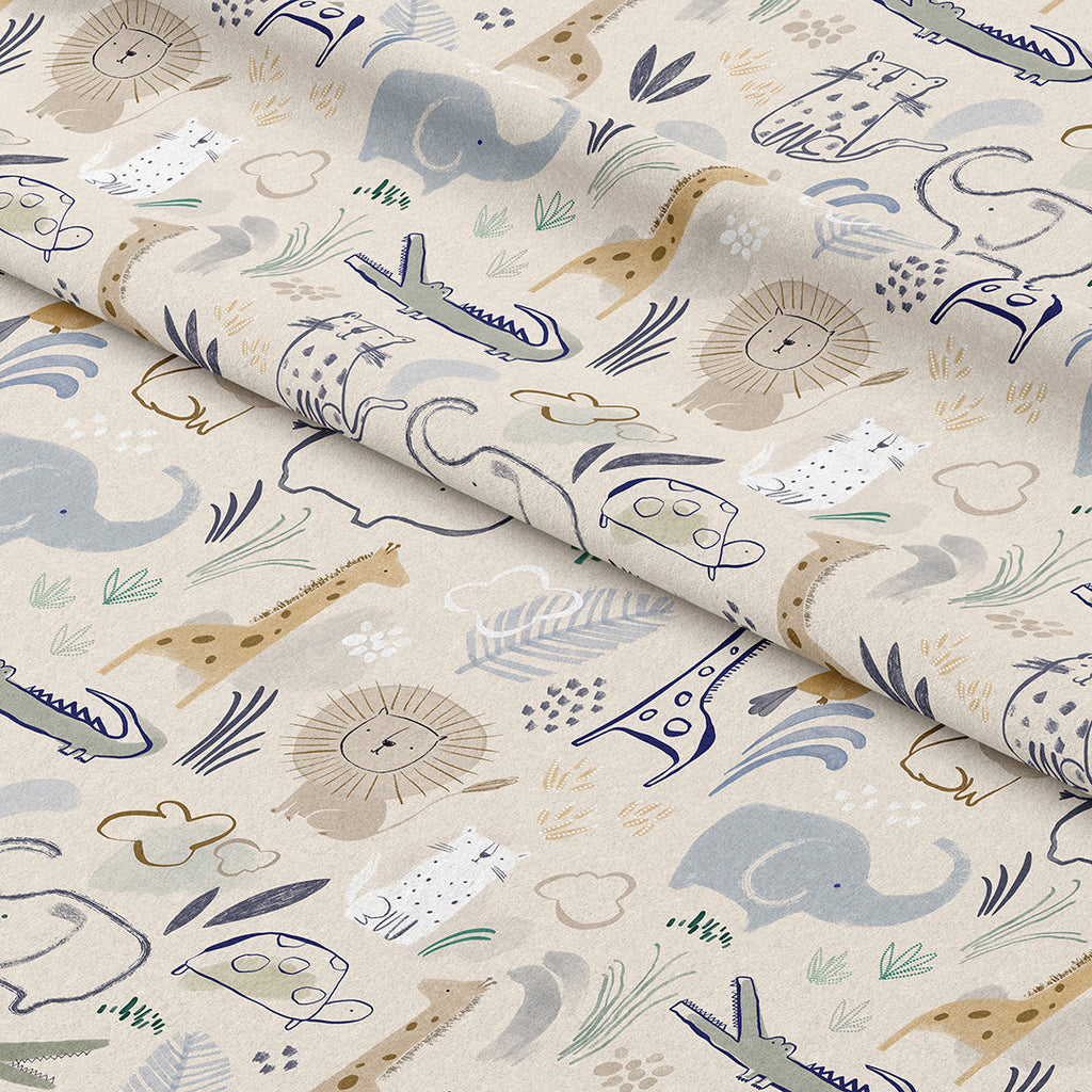Animal Doodle Fabric