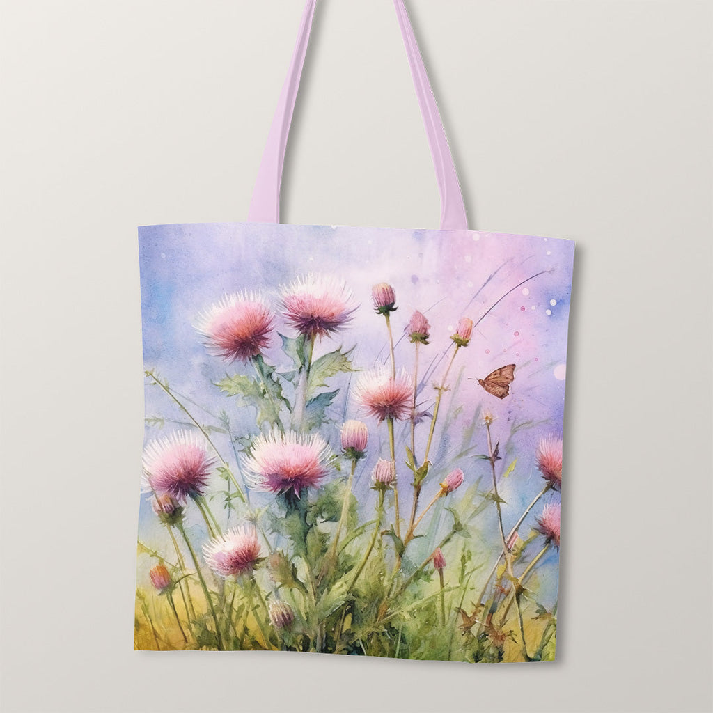 TOTE Aquarelle Thistle Fabric Bag Panel