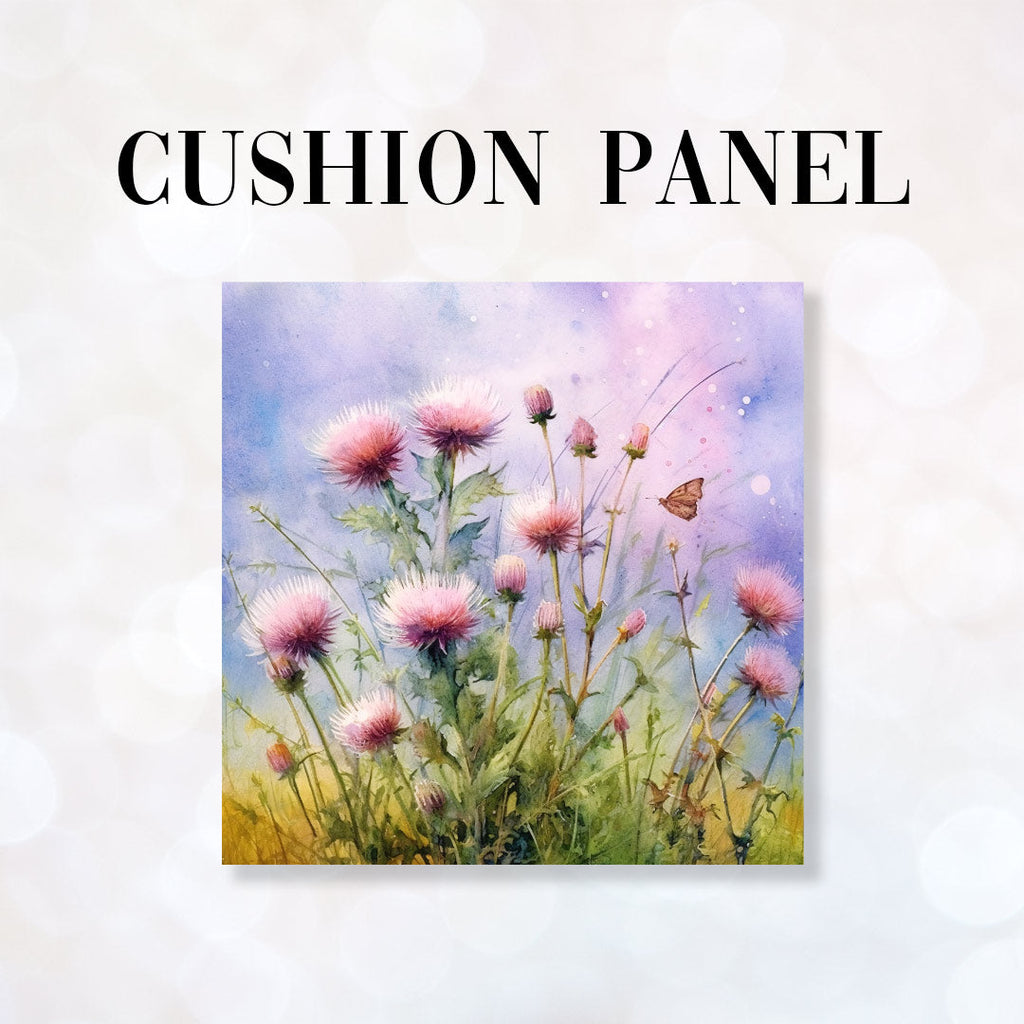 CUSHION Panel Aquarelle Thistle CP-1140