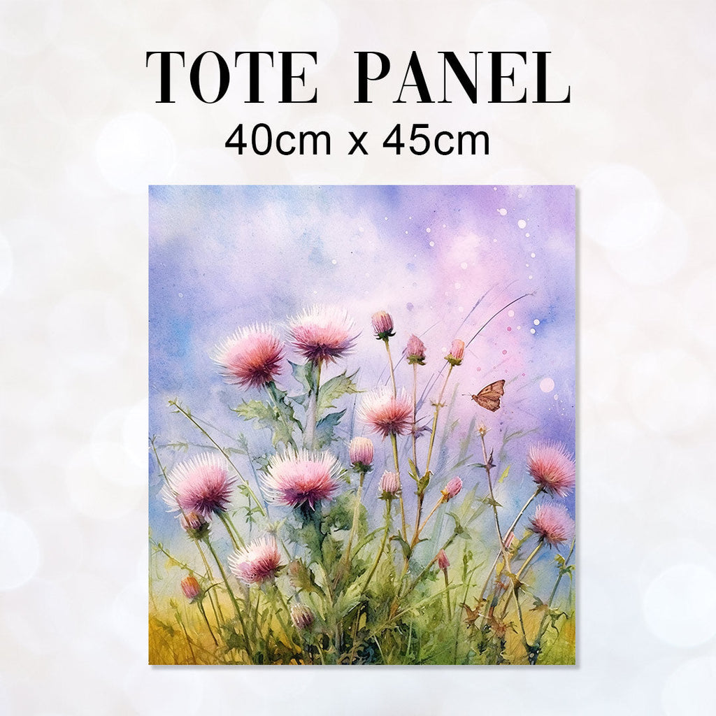 TOTE Aquarelle Thistle Fabric Bag Panel