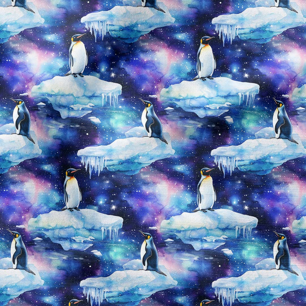 Arctic Night Penguins Fabric