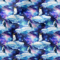 Arctic Night Penguins Fabric