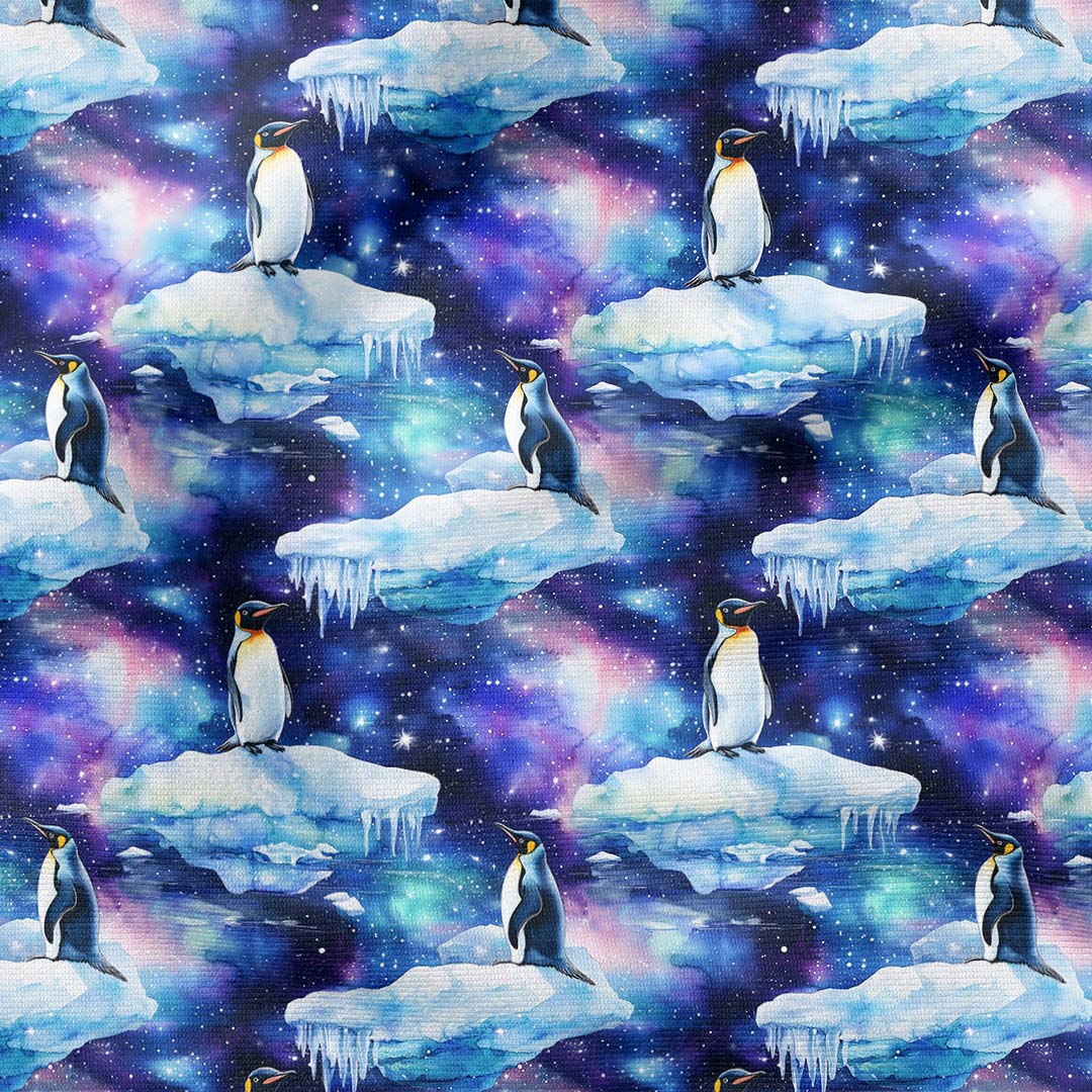 Arctic Night Penguins Fabric