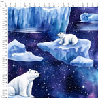 Arctic Night Polar Bears Fabric
