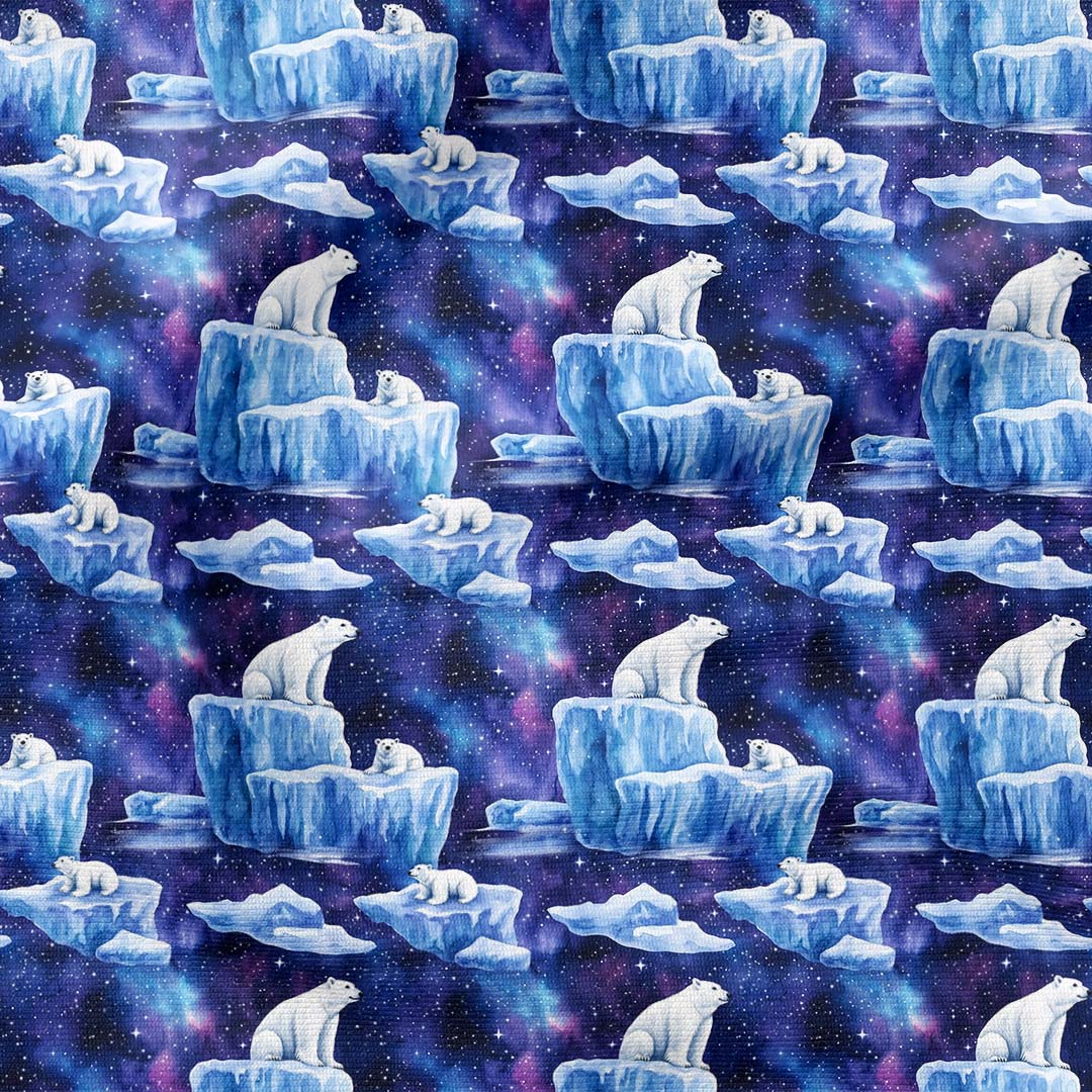 Arctic Night Polar Bears Fabric
