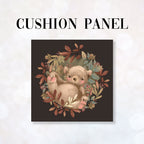 CUSHION Fabric Panel Autumn Bear Chocolate CP-1143
