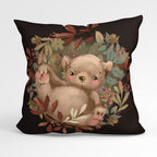 CUSHION Fabric Panel Autumn Bear Chocolate CP-1143
