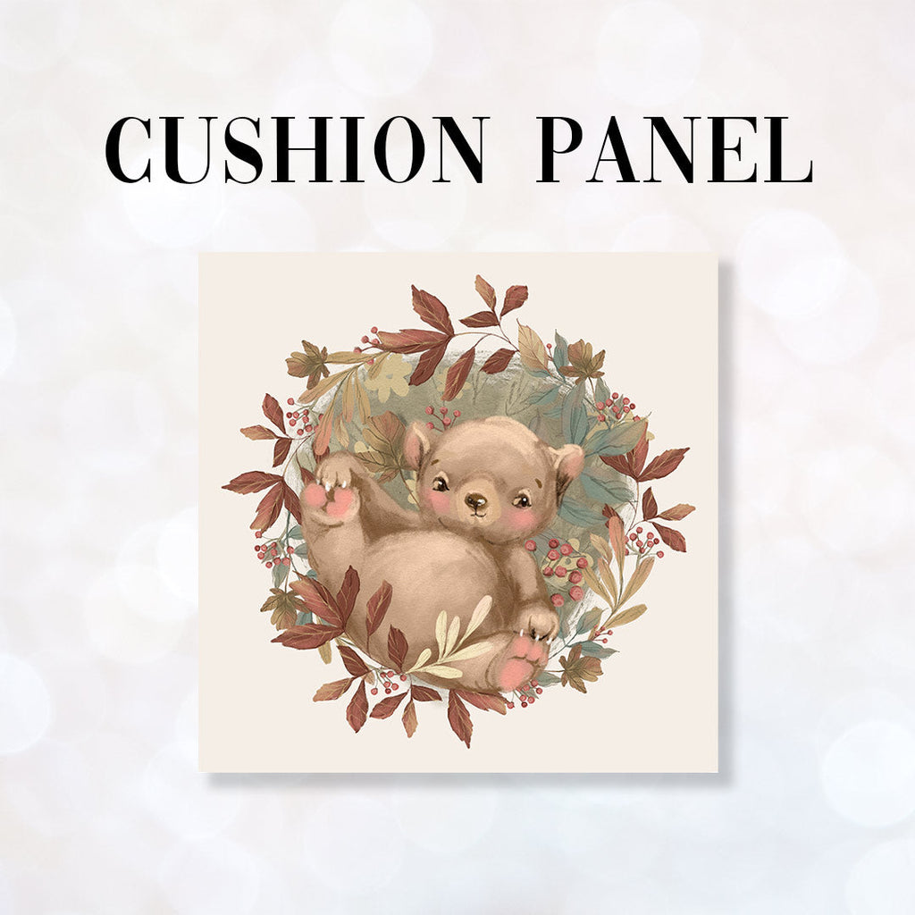 CUSHION Fabric Panel Autumn Bear Cream CP-1149