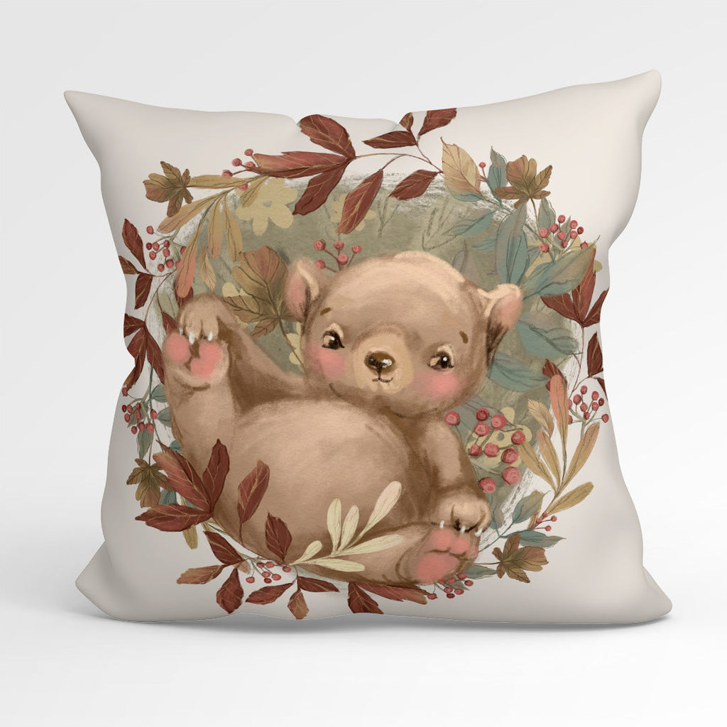 CUSHION Fabric Panel Autumn Bear Cream CP-1149