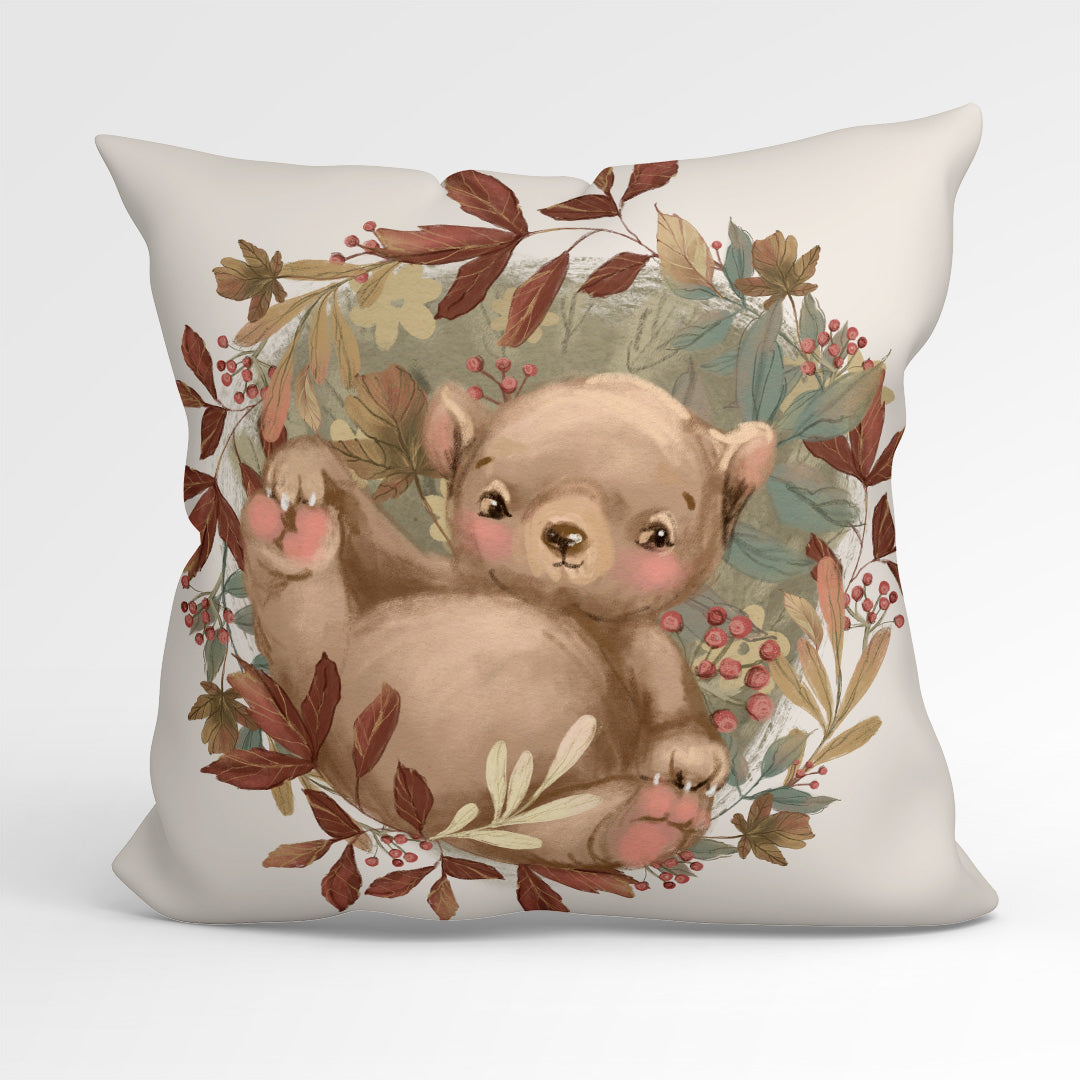 CUSHION Fabric Panel Autumn Bear Cream CP-1149