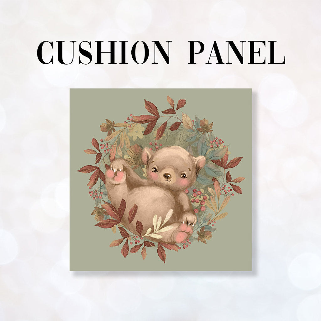 CUSHION Fabric Panel Autumn Bear Sage CP-1161