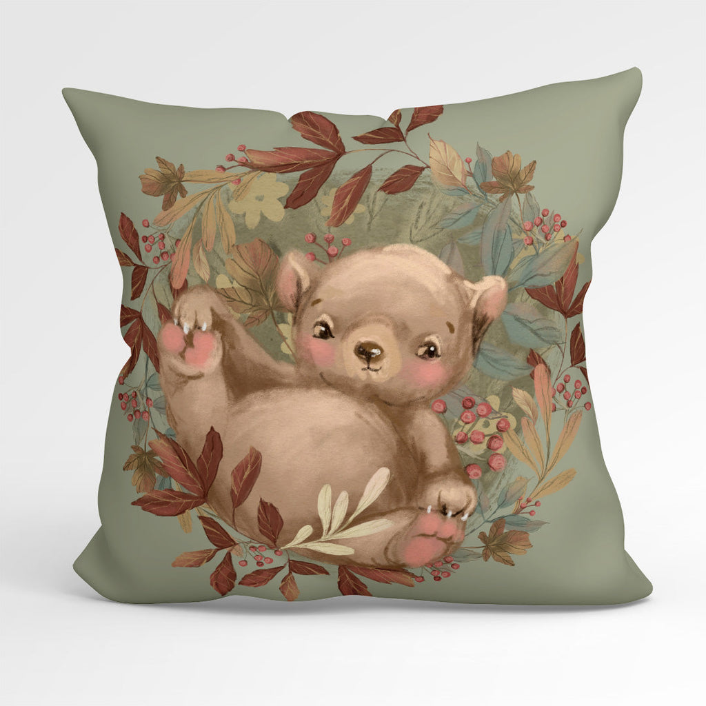 CUSHION Fabric Panel Autumn Bear Sage CP-1161