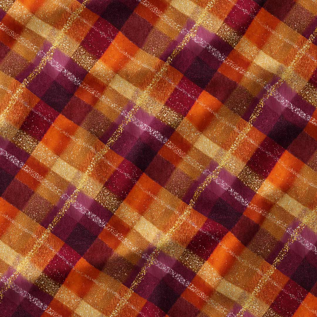 Autumn Bloom Plaid Fabric
