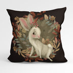 CUSHION Fabric Panel Autumn Bunny Chocolate CP-1144