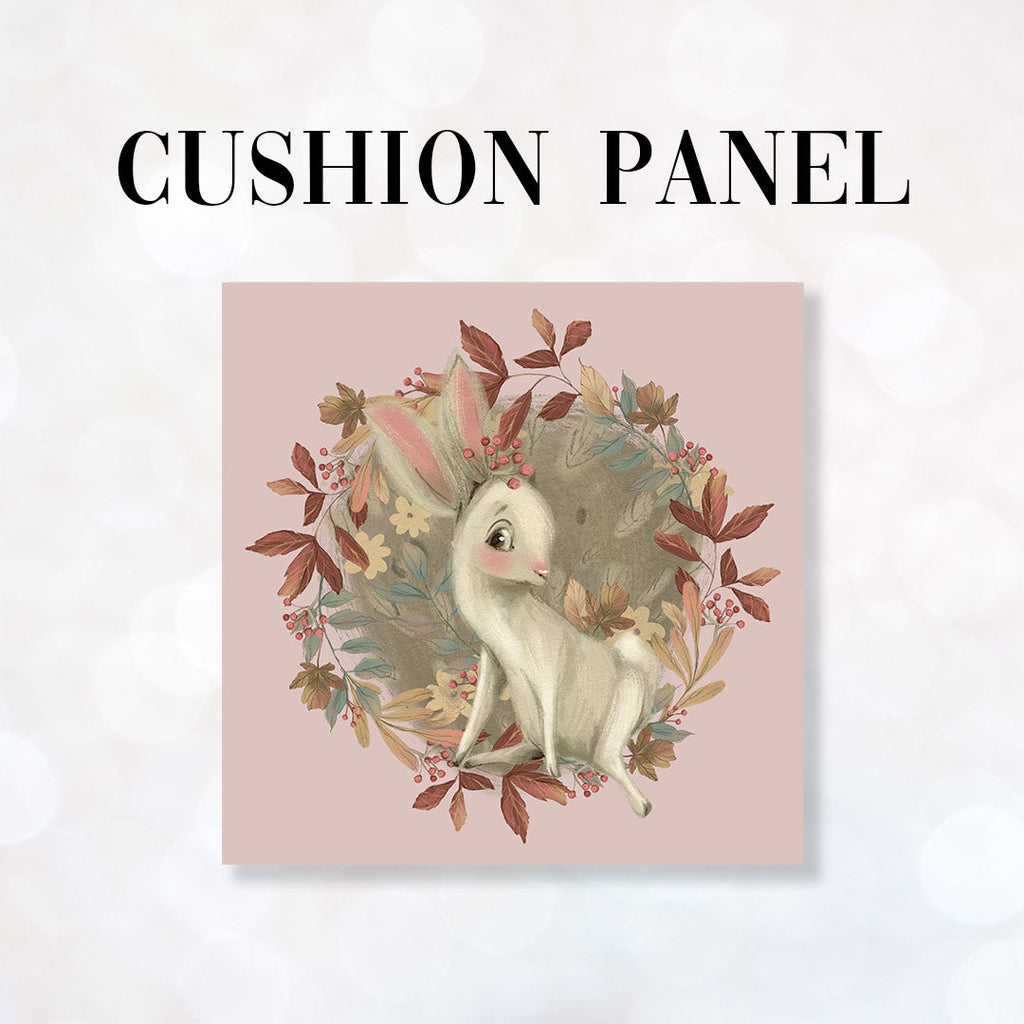 CUSHION Fabric Panel Autumn Bunny Pink CP-1156