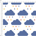 Autumn Clouds White Fabric