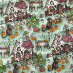 Autumn Cottage Frogs Fabric