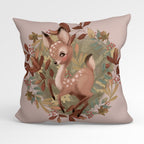 CUSHION Fabric Panel Autumn Deer Pink CP-1157