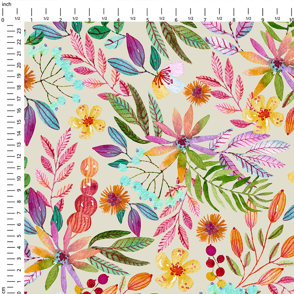 Autumn Floral Bright Fabric