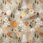 Autumn Floral Pumpkins Fabric