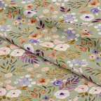 Autumn Floral Sage Fabric
