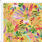 Autumn Floral Yellow Fabric